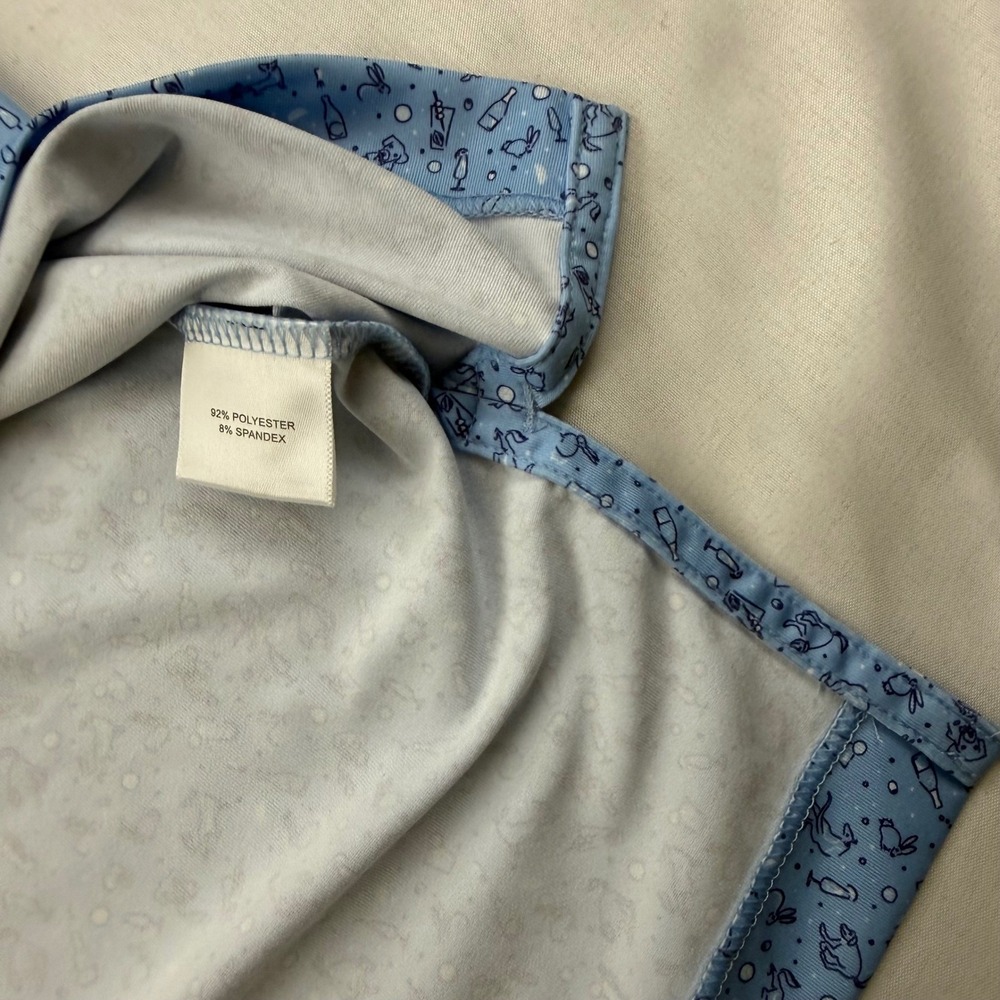Peter Millar Polo Mens L Blue Novelty Print PELI Cup Team Pelican Summer Comfort - Picture 7 of 10